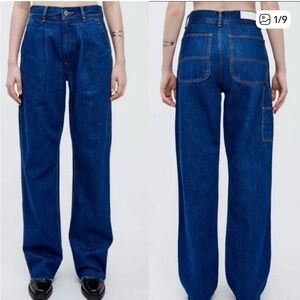 Re/Done Utility Loose Jeans in True Rinse Blue